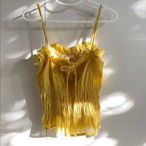 Timing brand big girls muted yellow strappy blouse
